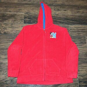 Disney Mickey Mouse Fleece Full Zip Jacket Red Women’s Size XL